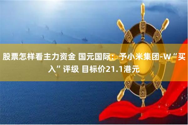 股票怎样看主力资金 国元国际：予小米集团-W“买入”评级 目标价21.1港元