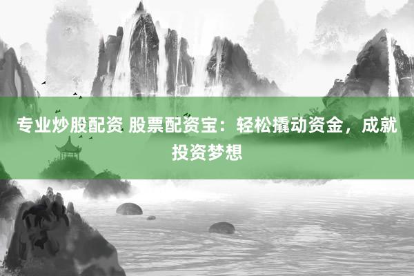 专业炒股配资 股票配资宝：轻松撬动资金，成就投资梦想